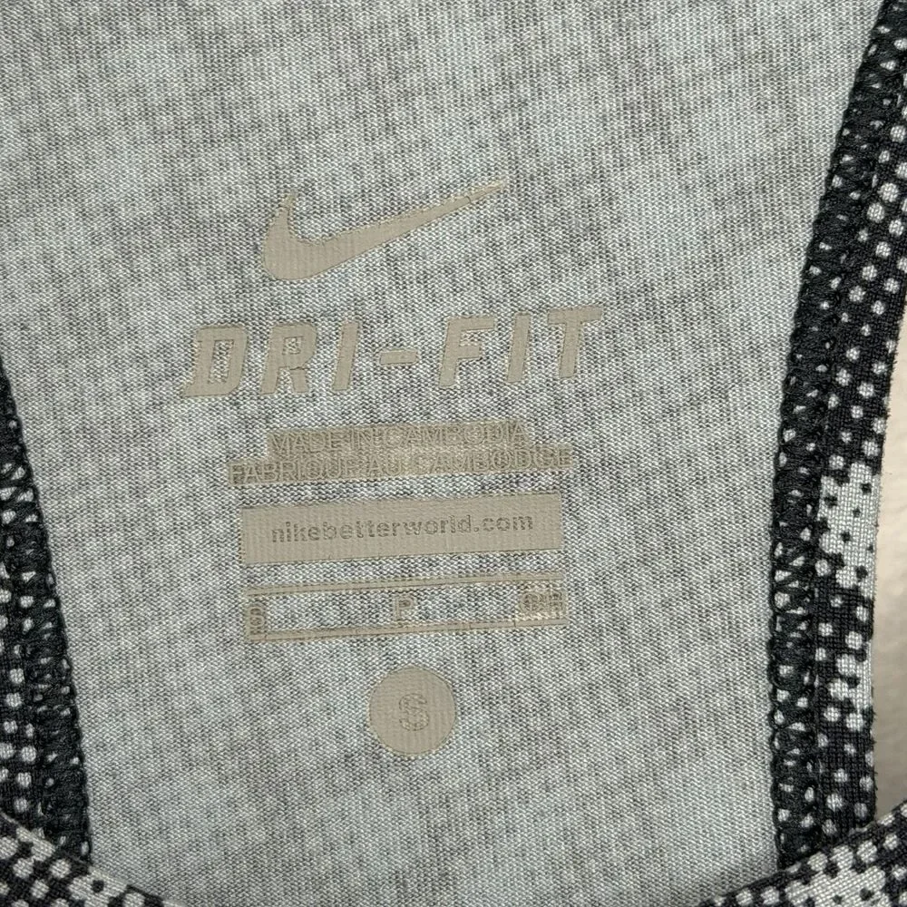 Nike Dri Fit Women's S Racerback Tank Top BLUE‎ Geometric Pockets Cycling Gym